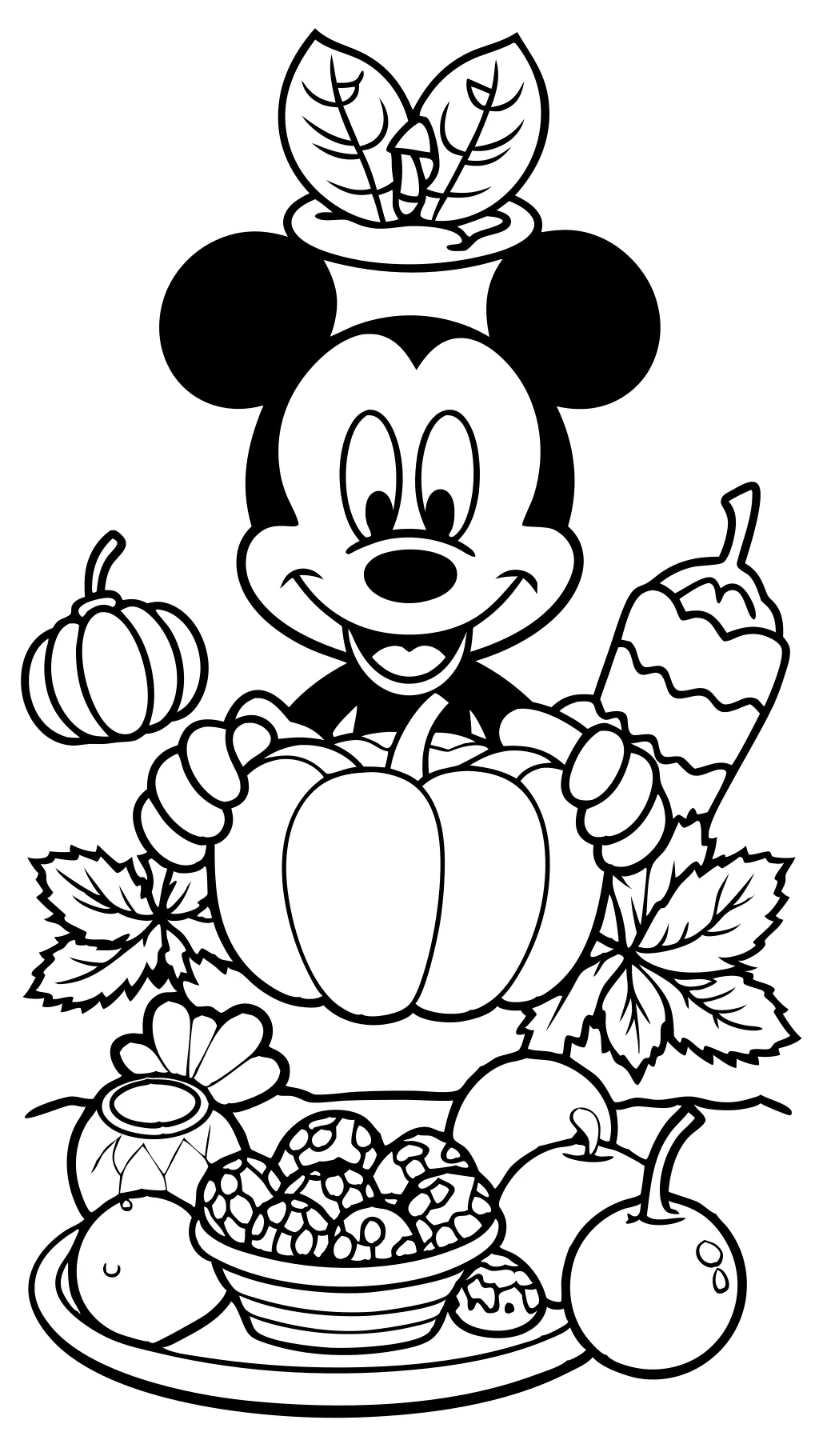 mickey mouse thanksgiving coloring pages